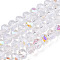 Electroplate Glass Beads Strands, AB Color Plated, Faceted, Rondelle, Clear AB, 6x5mm, Hole: 1mm, about 80~85pcs/strand, 38~40cm