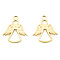 Ion Plating(IP) 201 Stainless Steel Pendants, Angel, Real 18K Gold Plated, 23x19x2mm, Hole: 2.5mm