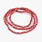 Electroplate Glass Bead Strands, Half Plated, Faceted, Rondelle, Red, 3x2mm, Hole: 1mm, about 165~169pcs/strand, 15~16 inch(38~40cm)