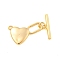 Brass Toggle Clasps, Cadmium Free & Nickel Free & Lead Free, Heart, Real 18K Gold Plated, Heart: 20.5x14x2.5mm, Hole: 7.8x3.5mm and 1.6mm, Bar: 16.5x4.5x2mm, Hole: 1.4mm