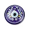 Handmade Lampwork Pendants, Flat Round with Evil Eye, Indigo, 30x5.5mm, Hole: 3.5mm