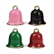 304 Stainless Steel Enamel Charms, Bell Charm, Ion Plating(IP), Real 18K Gold Plated, Mixed Color, 14x13.5x13mm, Hole: 1.8mm