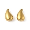 304 Stainless Steel Beads, Real 18K Gold Plated, Teardrop, 8x5.5x4mm, Hole: 1.4mm