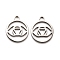 Non-Tarnish 316 Surgical Stainless Steel Pendants, Laser Cut, Chakra Ajna Charm, Stainless Steel Color, 15x12.5x1mm, Hole: 1.6mm