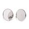 Non-Tarnish 304 Stainless Steel Pad Ring Settings, Flat Round, Stainless Steel Color, Tray: 30mm, US Size 6 1/2(16.9mm)