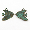 Zinc Alloy Pendants, Cadmium Free & Lead Free, Fish, Antique Bronze & Green Patina, 33x29x2mm, Hole: 3mm