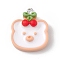 Opaque Resin Pendants, Cute Charms, with Platinum Tone Iron Loops, Bear, 25x20x7mm, Hole: 2mm