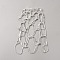 Alloy Rhinestone Tassel Chain Headbands for Women, Silver, 265x142x10mm