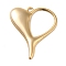 Brass Pendants, Heart, Real 18K Gold Plated, 25x21x2mm, Hole: 1.4mm