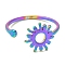 Ion Plating(IP) 304 Stainless Steel Sun Open Cuff Ring for Women, Rainbow Color, US Size 6(16.5mm)
