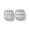 Brass Pave Clear Cubic Zirconia Multi-Strand Links, Cadmium Free & Nickel Free & Lead Free, Square, Platinum, 13x12x6mm, Hole: 1.5mm