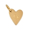 304 Stainless Steel Charms, with Jump Rings, Heart with Letter Charms, Golden, Letter Q, 10x8.5x1.5mm, Hole: 4x2.5mm