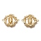 Brass Micro Pave Clear Cubic Zirconia Links Connectors, Long-Lasting Plated, for Religion, Flower with Virgin Mary, Real 18K Gold Plated, 17.5x22x3mm, Hole: 1.5mm