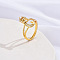 Brass Micro Pave Cubic Zirconia Finger Rings, Cadmium Free & Nickel Free & Lead Free, for Women, Letter C, US Size 3(14mm)