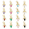 16PCS 8Colors Brass Micro Pave Cubic Zirconia Charms, Real 18K Gold Plated, Cadmium Free & Lead Free, Insect, Mixed Color, 12x8x2mm, Hole: 3.8mm, 2pcs/color