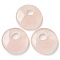 Natural Rose Quartz Pendants, Flat Round Charms, 28.5x7mm, Hole: 8.5mm