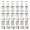 80Pcs 4 Style 304 Stainless Steel European Beads, Large Hole Beads, Column & Hexagon, Stainless Steel Color, 5~7x4.5~7mm, 1.8~4.5mm, 20pcs/style