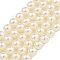 Glass Pearl Beads Strands, Round, Bisque, 8mm, Hole: 0.6mm, about 51pcs/strand, 15.98''(40.6cm)