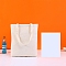 Cotton Cloth Blank Canvas Bag, Vertical Tote Bag for DIY Craft, Snow, 40x35cm