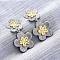Flower Brass Dangle Stud Earrings, Long-Lasting Plated, Lead Free & Cadmium Free, Real 18K Gold Plated, 35x19mm