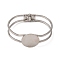 Brass Bangle Making, Blank Bangle Base, Flat Round, Platinum, 1-3/4 inchx2-3/8 inch(46x60mm), Tray: 25mm