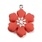 Christmas Theme Opaque Resin Pendants, with Platinum Tone Iron Loops, Snowflake, 30~30.5x23~23.5x4~4.5mm, Hole: 2mm