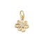 Brass Micro Pave Cubic Zirconia Pendants, with Jump Ring, Flower Charms, Rack Plating, Long-Lasting Plated, Lead Free & Cadmium Free, Real 18K Gold Plated, Clear, 12x10x2mm, Hole: 3mm