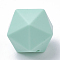 Food Grade Eco-Friendly Silicone Focal Beads, Icosahedron, Aquamarine, 16.5x16.5x16.5mm, Hole: 2mm