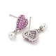 Серьга-гвоздик из латуни с микропаве из кубического циркония EJEW-C102-09P-2