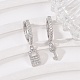 Серьги-кольца lock & key 925 из стерлингового серебра с микропаве из прозрачных кубических цирконий для женщин EJEW-G427-01P-03-2