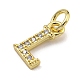 Буквица из латуни с подвесками из кубического циркония KK-Q814-26L-G-2
