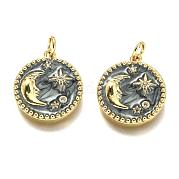 Латунные микропаве прозрачные подвески с фианитом ZIRC-B0003-28G