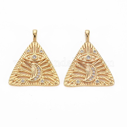 Латунные микропаве прозрачные подвески с фианитом KK-S356-696-1