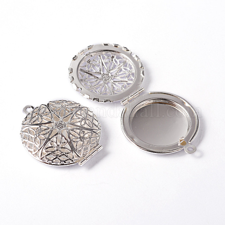 Плоские круглые латунные диффузор Locket подвески ECF134-2S-1