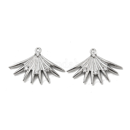 Латунные микропаве прозрачные подвески с фианитом KK-H460-15P-1