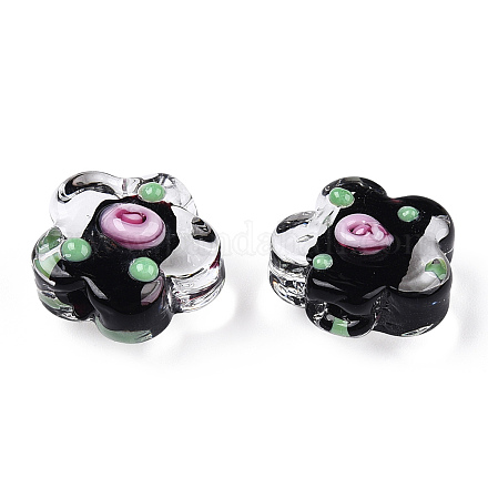 Ручной работы ухабистым Шарики Lampwork LAMP-N024-04A-1