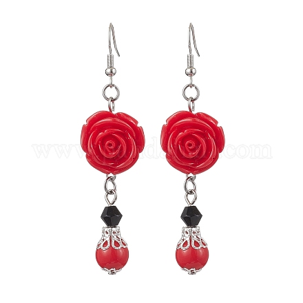 Серьги с подвесками из смолы EJEW-JE06016-1