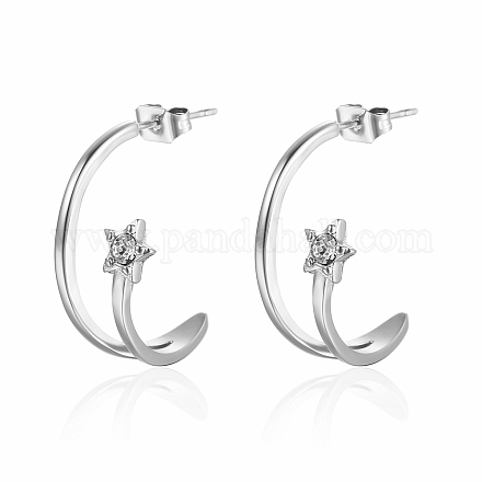 Женские серьги-гвоздики из нержавеющей стали с фианитами KB3039-2-1