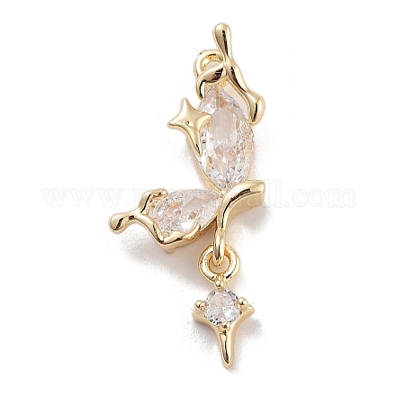 Подвески из латуни с прозрачным фианитом KK-Z061-14G-02-1