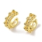 Brass Micro Pave Clear Cubic Zirconia Cuff Earrings for Women, Real 18K Gold Plated, 13x5.5mm