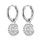 Non-Tarnish Stainless Steel Round Dangle Earrings for Women, Stainless Steel Color, 20mm