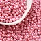 6/0 Glass Seed Beads, Opaque Colours Luster, Teardrop, Pearl Pink, 4~5x4~4.5x3~4mm, Hole: 0.8~0.9mm, about 125pcs/10g