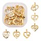 6Pcs 6 Style Brass Micro Pave Clear Cubic Zirconia Pendants, with Snap on Bails, for Mother's Day, Long-Lasting Plated, Heart with Word Mom, Real 18K Gold Plated, 16.5~18x17.5~19x2~4mm, Hole: 3.5~5x4mm, 1pc/style