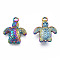 201 Stainless Steel Pendants, Tortoise, Rainbow Color, 18.5x15x3mm, Hole: 1.8mm