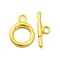 Rack Plating Alloy Toggle Clasps, Round Ring, Matte Gold Color, Bar: 22.5x7.5x2.5mm, Hole: 3mm, Ring: 20x15x2.5mm, Hole: 3mm