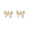 Brass Micro Pave Clear Cubic Zirconia Pendants, Cadmium Free & Nickel Free & Lead Free, Bowknot Charms, Real 18K Gold Plated, 7.5x9.5x2.5mm, Hole: 0.7mm