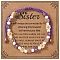Bohemian Style Glass Seed Round Beads Braided Bead Bracelets for Women, Daisy, with Plastic Imitation Pearl & Greeting Card, Mauve, Inner Diameter: 11 inch(28cm)