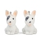 Flocky Resin Pendants, Dog, with Platinum Iron Loop, White, 31.5x19x27mm, Hole: 2mm