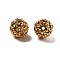 Acrylic Rhinestone Ball Beads, Sparkling Beads with Hexagon Patterns, Round, Gold, 20x18.5mm, Hole: 2.8mm