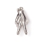Non-Tarnish 304 Stainless Steel Gesture ASL Pendants, Peace Hand Charms, Gesture for Victory, Stainless Steel Color, 37x18x16mm, Hole: 8x5mm